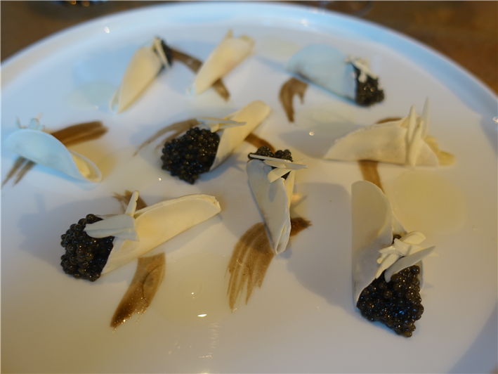 caviar with mushroom sauce
